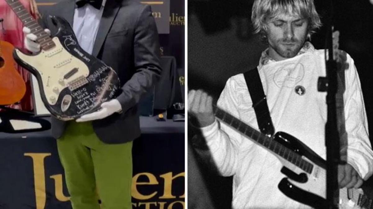 Kurt Cobain'in parçaladığı gitar yaklaşık 600 bin dolara alıcı buldu