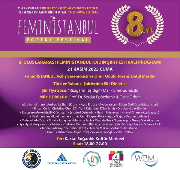 Uluslararası FeminİSTANBUL Kadın Şiiri Festivali 8. Kez Kartal’da Başlıyor