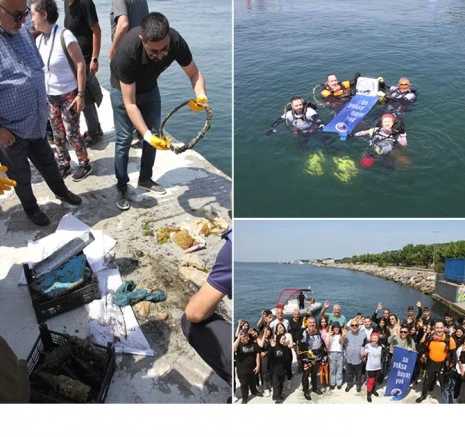KARTAL’DA, DALGIÇLAR DENİZ TEMİZLİĞİ YAPTI